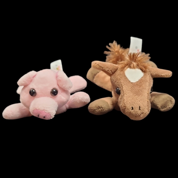 2 UNIPAK PONY AND PIG FINGER PUPPETS MINI STUFFED ANIMALS - Picture 3 of 10